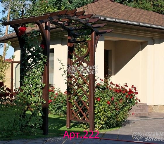 Деревянная арка пергола со шпалерой Арт.226